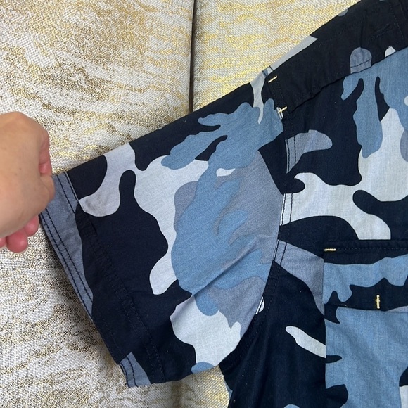 Buffalo David Bitton Camouflage Fitted Short Sleeve Button Down Shirt Size M - Picture 4 of 14